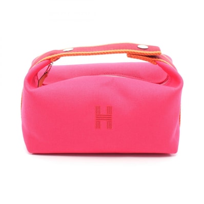 エルメス HERMES ブリッドアブラックPM ハンドバッグ バッグ キャンバス ハイビスカス レディース ピンク系 / ボルドー系 / オレンジ系 【中古】