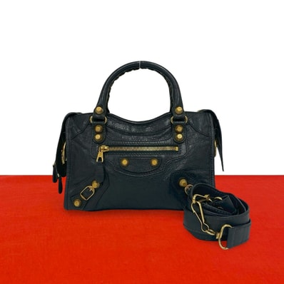BALENCIAGA バレンシアガ ジャイアントシティ 2way レザー ショルダーバッグ グレー
07371