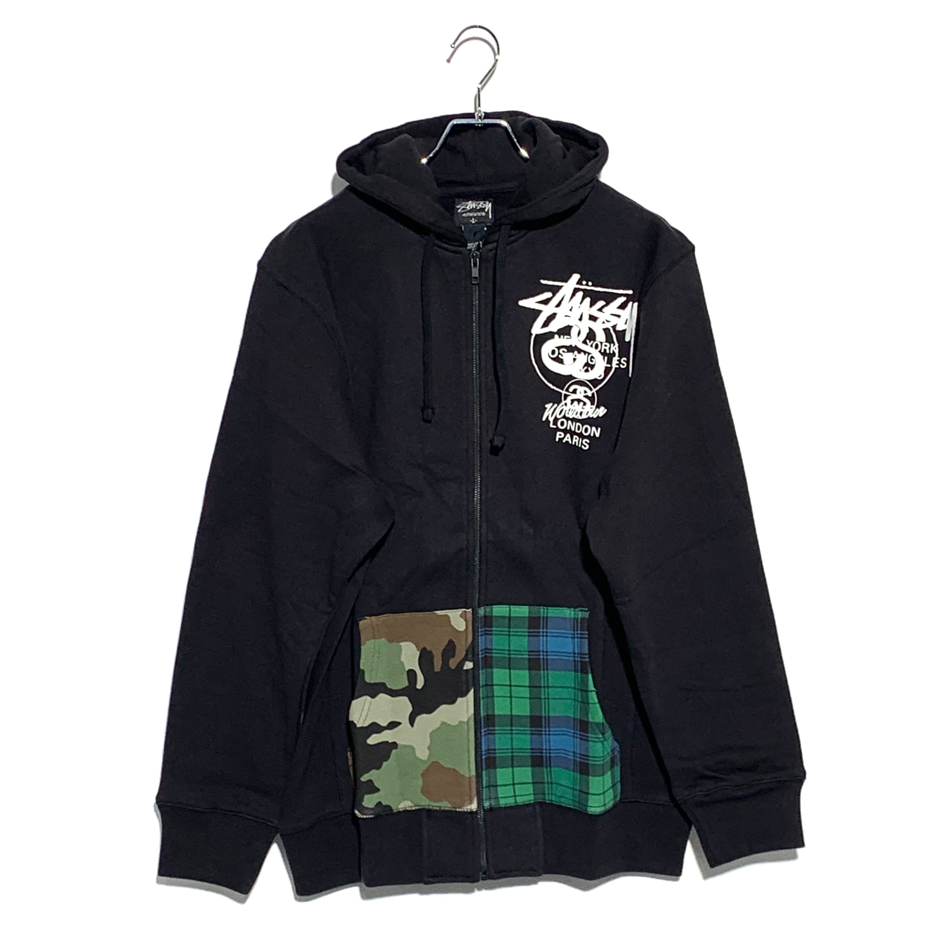 STUSSY 89 Spell Out Big Logo Hoodie Black