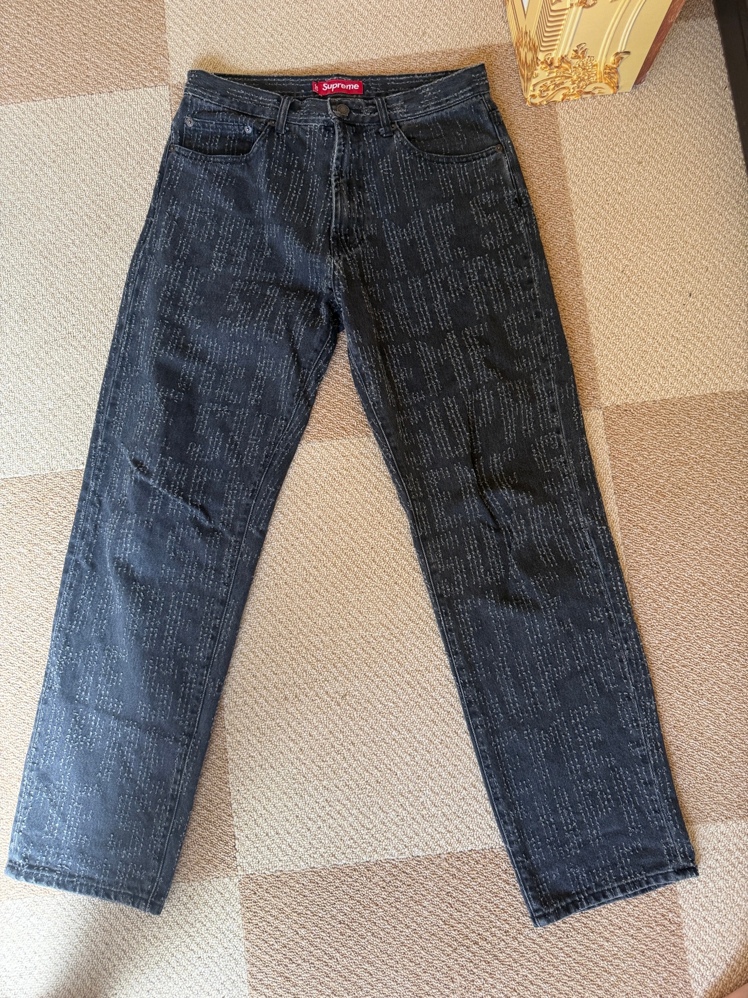 Supreme Needle Punch Regular Jean "Washed Black"