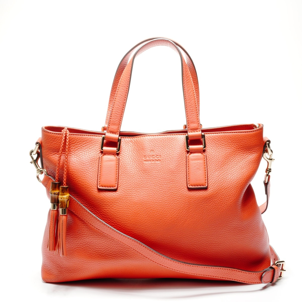 やや傷や汚れあり】グッチ GUCCI レザー バンブー タッセル ショルダー