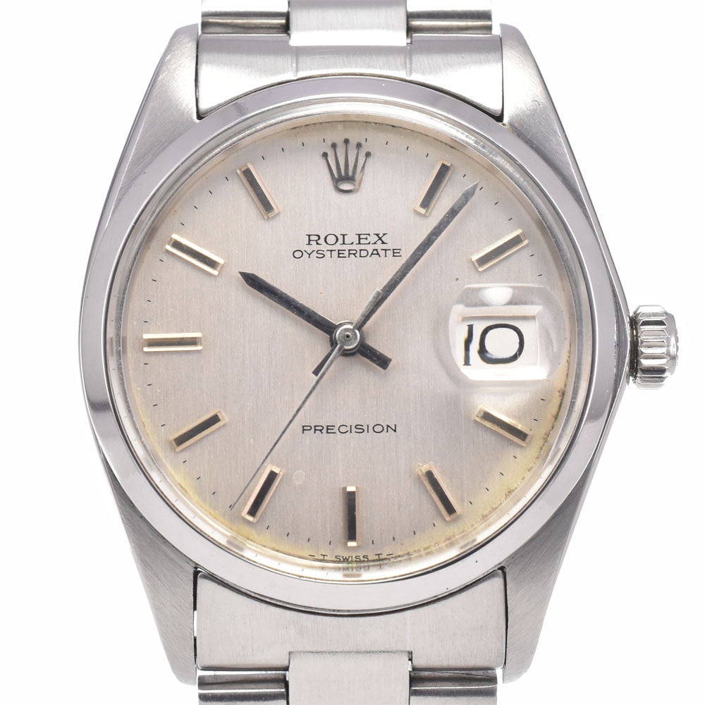 ロレックス ROLEX 6694 ヴィンテージ オイスターデイト プレシジョン Cal.1225 シルバー 手巻き メンズ 良品 腕時計 D#148724