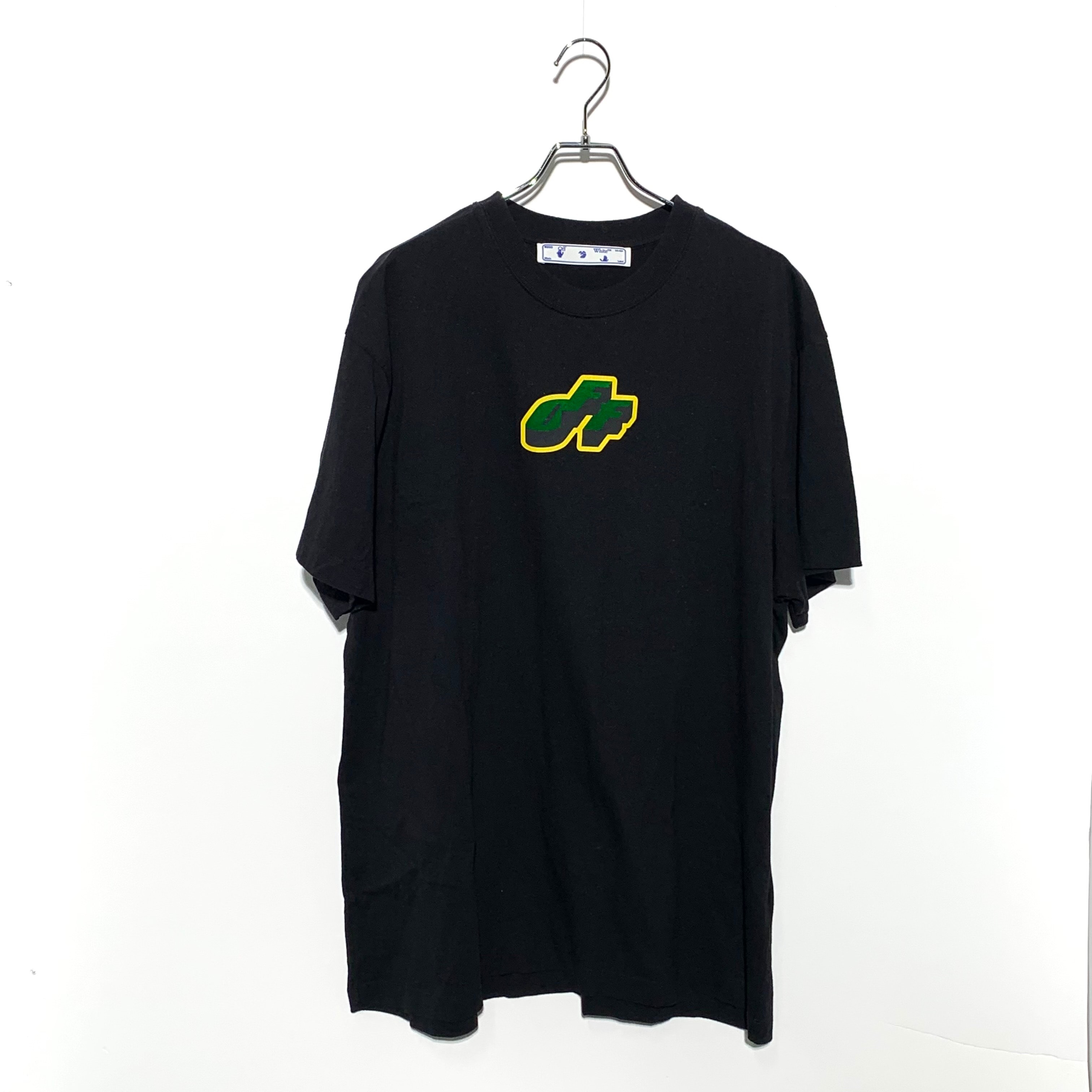 OFF-WHITE FLOCK LOGO PRINT TEE Black