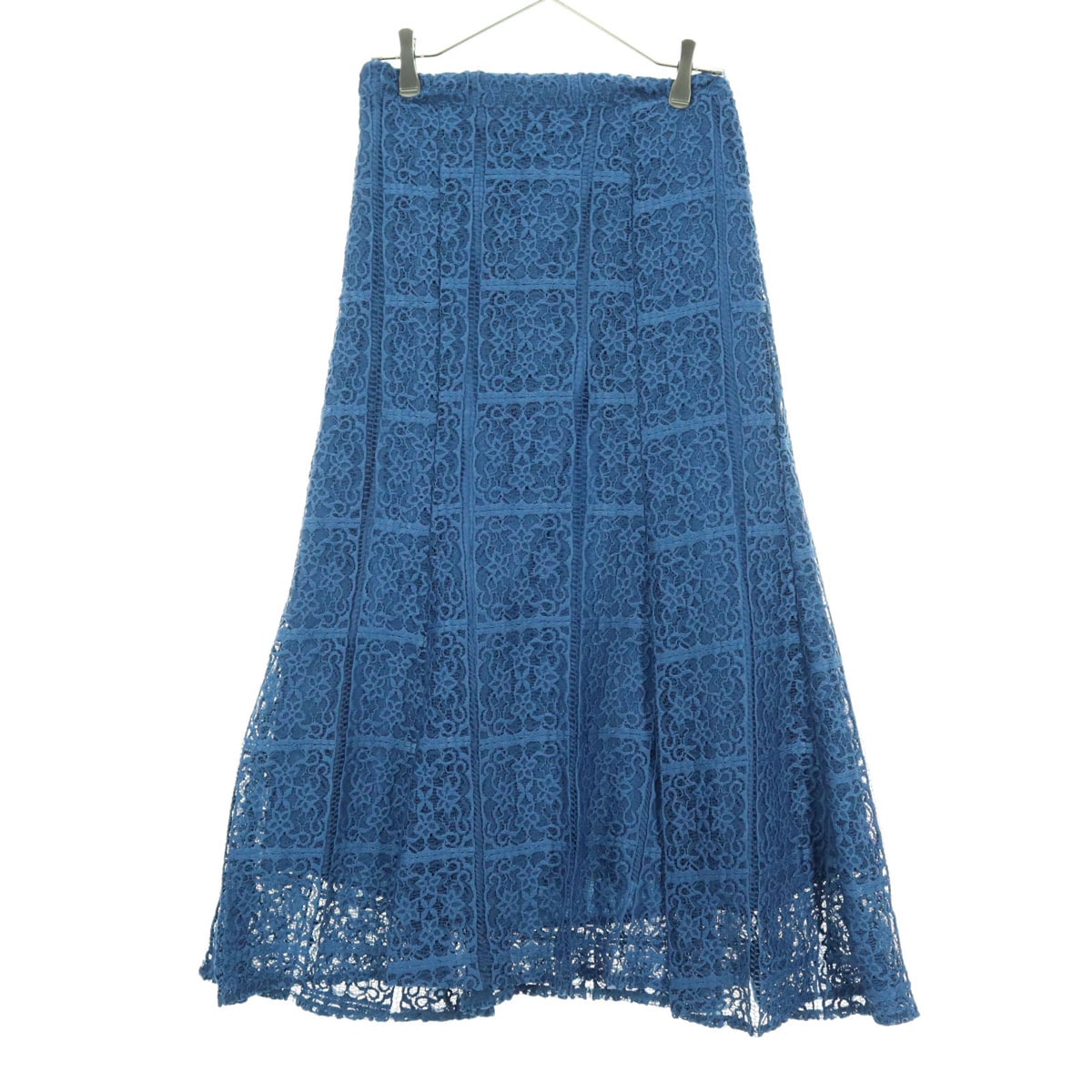 美品 BEAMS HEART ビームスハート ミディ丈 イージー レーススカート ブルー