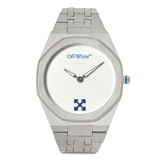 新品 OFF-WHITE オフホワイト 26AW On Time Watch 39mm Stainles Steel クォーツ 腕時計 1G018 クオーツ SILVER WHITE文字盤 ウォッチ Virgil Abloh g28440