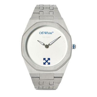 新品 OFF-WHITE オフホワイト 26AW On Time Watch 39mm Stainles Steel クォーツ 腕時計 1G018 クオーツ SILVER WHITE文字盤 ウォッチ Virgil Abloh g28440