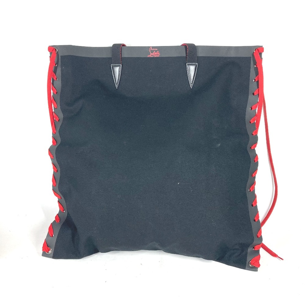 クリスチャンルブタン Christian Louboutin カバレース CABALACE 3195149 カバン トートバッグ シューレース 縦型 バイカラー ショルダーバッグ キャンバス ブラック 未使用