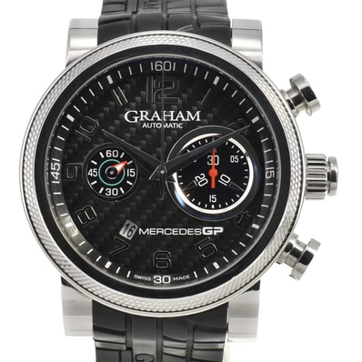 グラハム GRAHAM 2MEAS.B01A メルセデスGP トラックマスター 自動巻き メンズ 良品 箱付き Q#146070