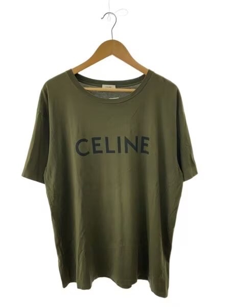 CELINE Loose T-Shirt / Cotton Jersey "Dark Khaki/Black"