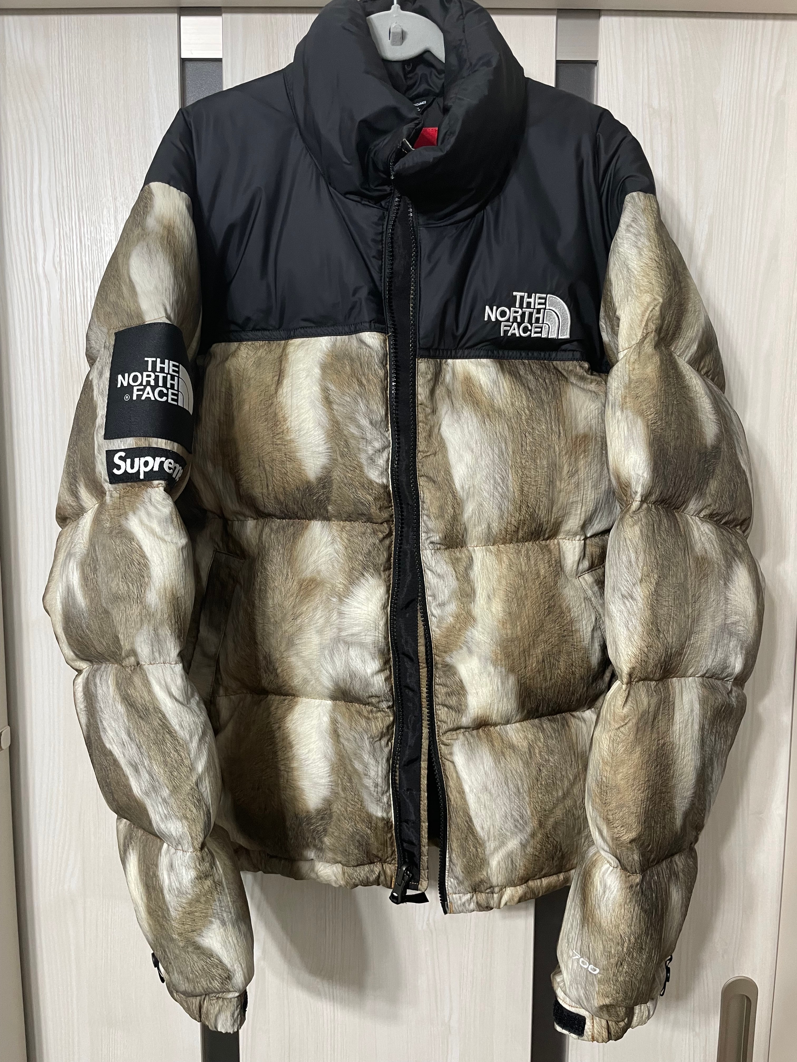 Supreme x The North Face Fur Print Nuptse Jacket "Brown"