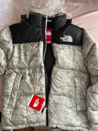 Supreme x The North Face Nuptse Jacket "White Paper Print"