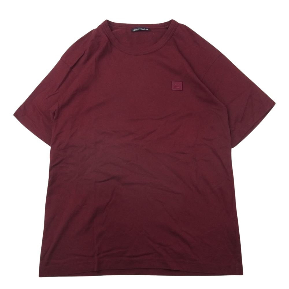 ACNE STUDIOS アクネストゥディオズ Tシャツ 2.5E+174 Nash Face フェイスパッチ ショートスリーブ 半袖 Tシャツ ワインレッド系 S【中古】