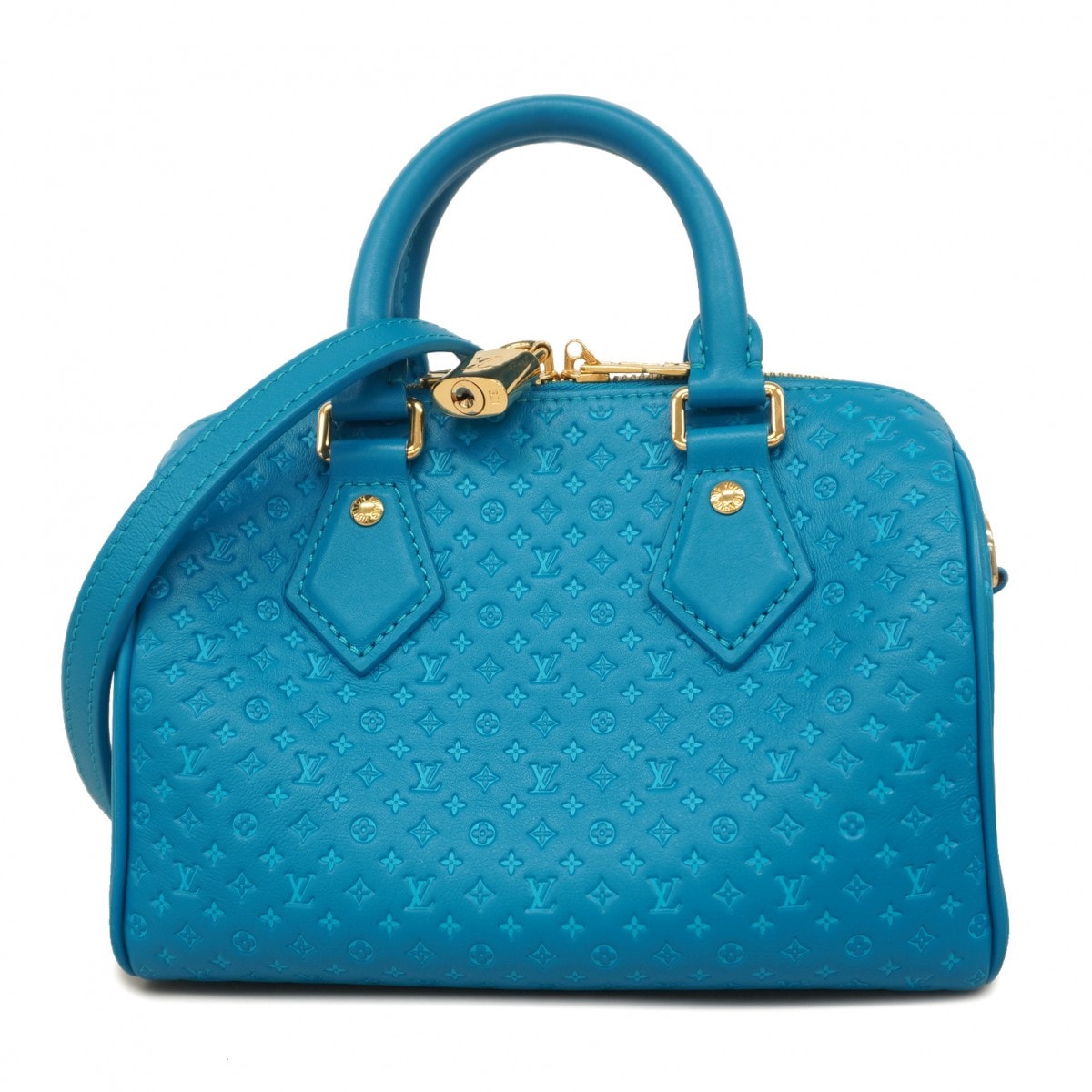 ★最終価格【6da0512-e】ルイヴィトン ハンドバッグ ナノグラム スピーディバンドリエール20 M22596 ブルー 2wayバッグ【中古】レディース
