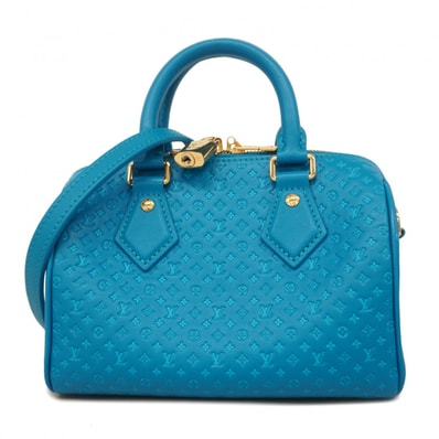 ★最終価格【6da0512-e】ルイヴィトン ハンドバッグ ナノグラム スピーディバンドリエール20 M22596 ブルー 2wayバッグ【中古】レディース