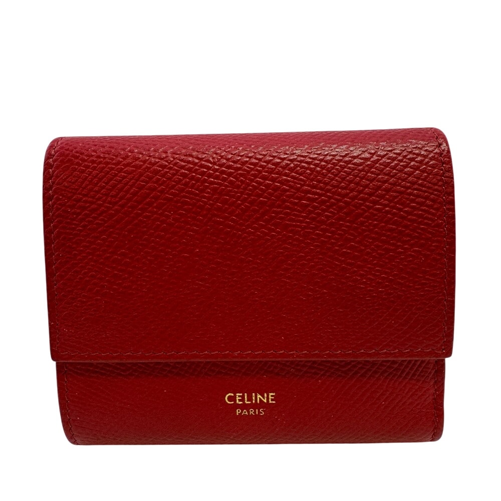 セリーヌ CELINE 三つ折り財布 レッド
