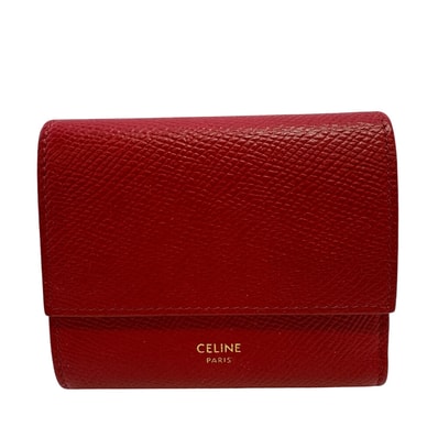 セリーヌ CELINE 三つ折り財布 レッド