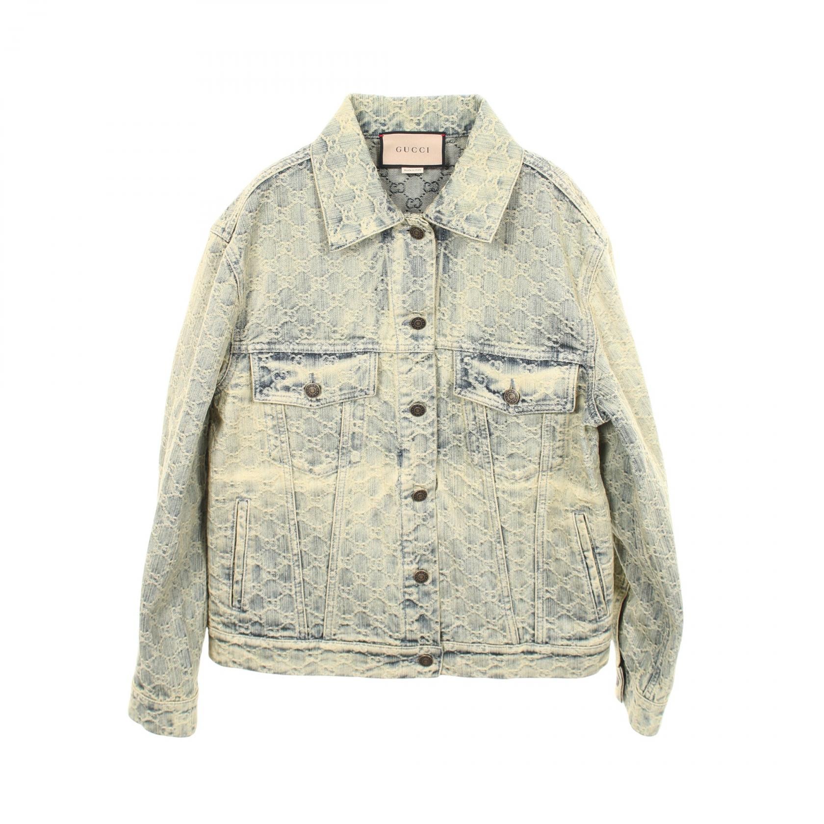 グッチ GUCCI GGジャカード デニムジャケット 衣料品 アウター コットン コットン レディース ブルー系 【中古】