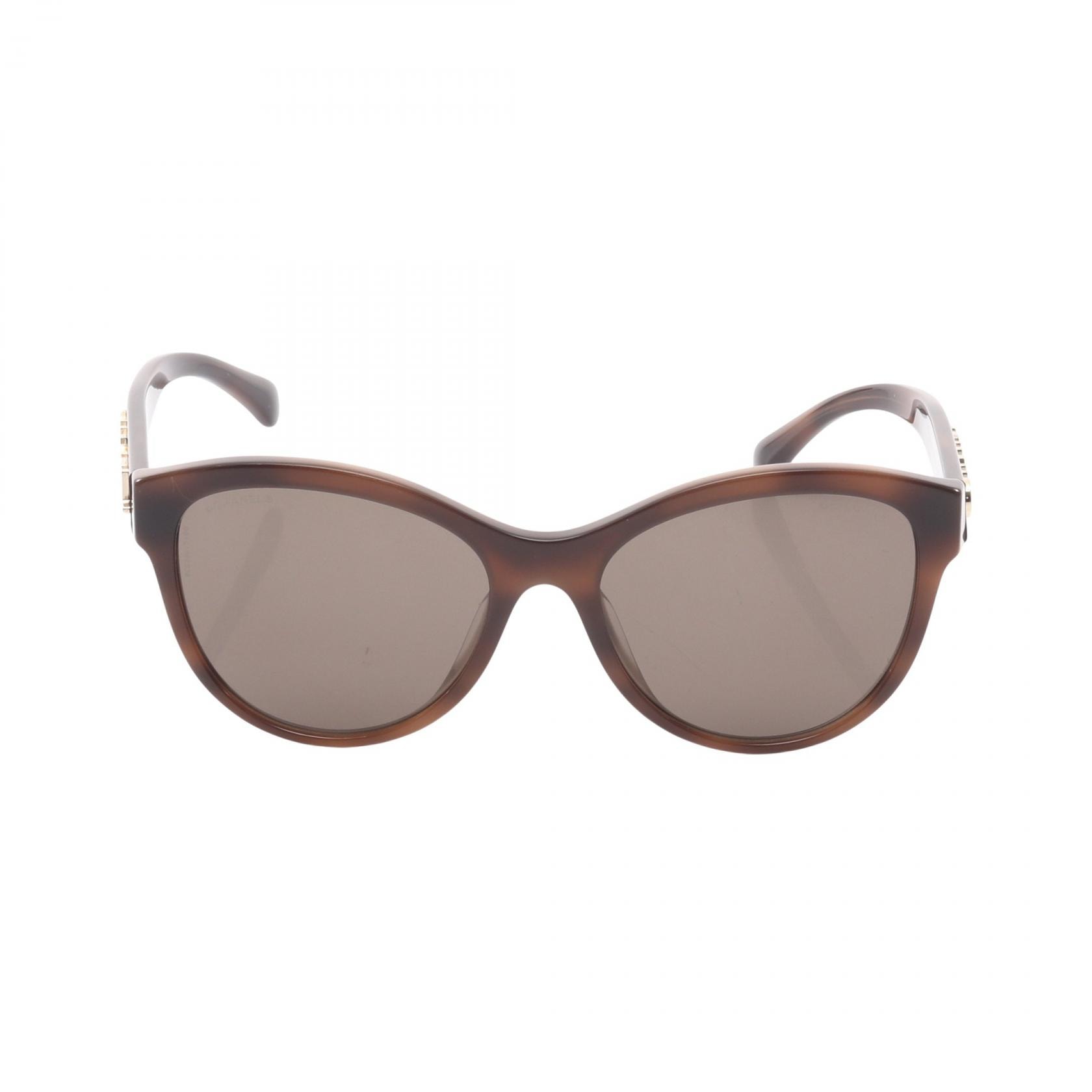 シャネル CHANEL ロゴ サングラス 衣料品 プラスチック レディース ブラウン系 【中古】