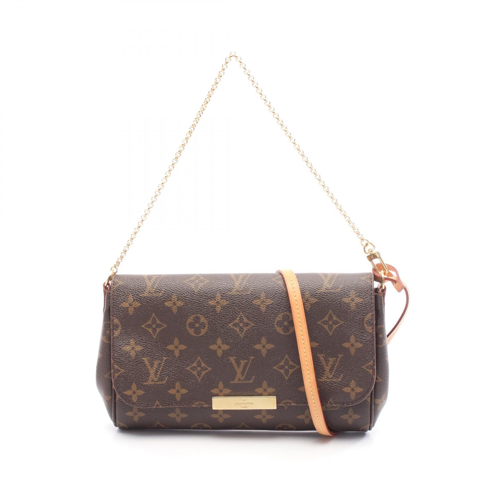 ルイ・ヴィトン LOUIS VUITTON フェイボリットMM ハンドバッグ バッグ PVCコーティングキャンバス レザー モノグラム レディース ブラウン系 M40718 【中古】