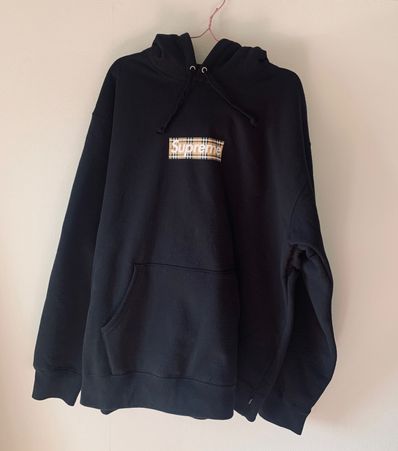 Supreme / Burberry Box Logo Hooded Sweatshirt "Black"
