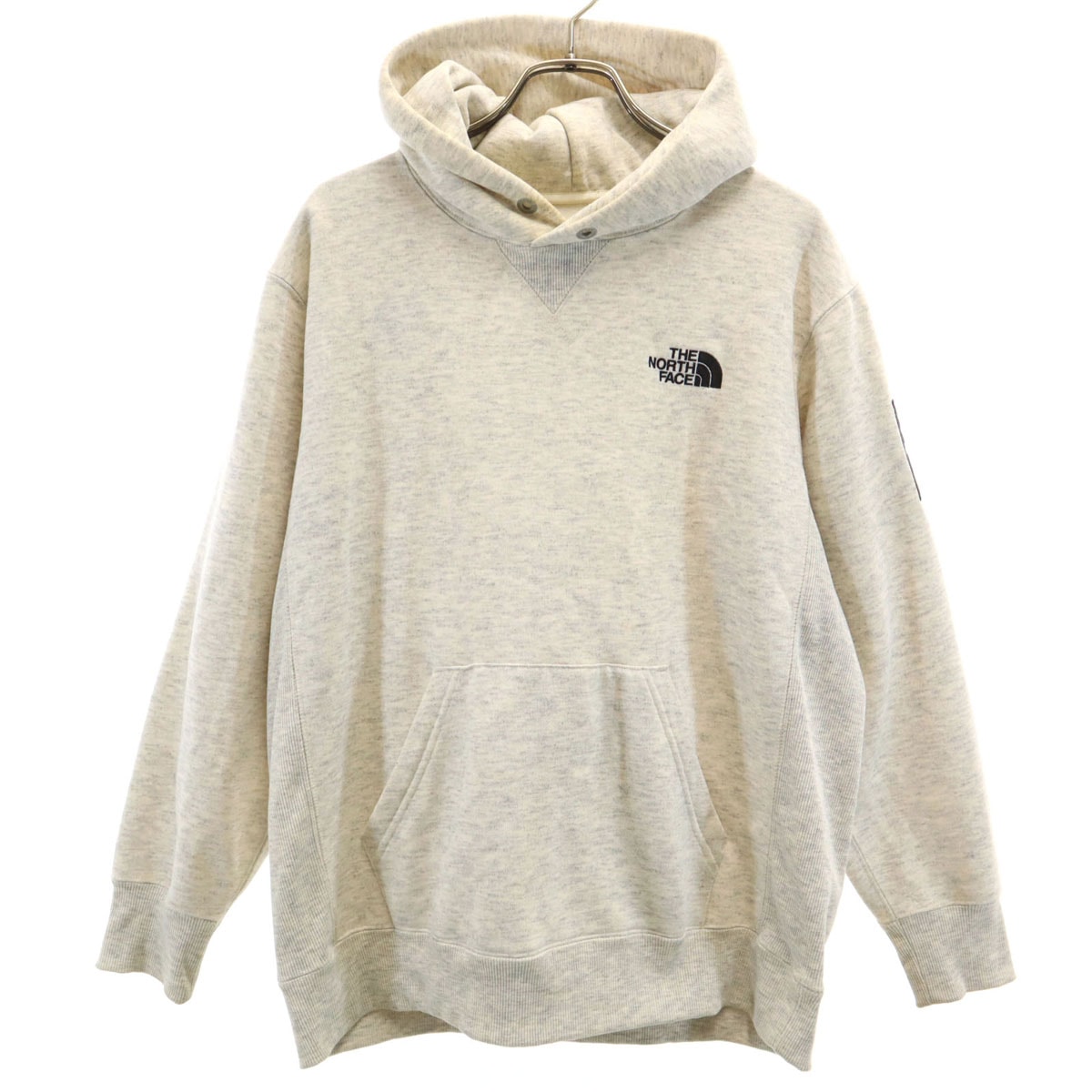 THE NORTH FACE ノースフェイス スクエアロゴ 長袖 スウェットパーカー M オートミール NT62039 アウトドア 裏起毛