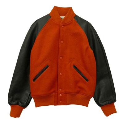 The REAL McCOY'S ザリアルマッコイズ SPORTSWEAR スポーツウェア レザー スタジアムジャンパー バーシティジャケット スタジャン ブルゾン マルチカラー系 38【中古】