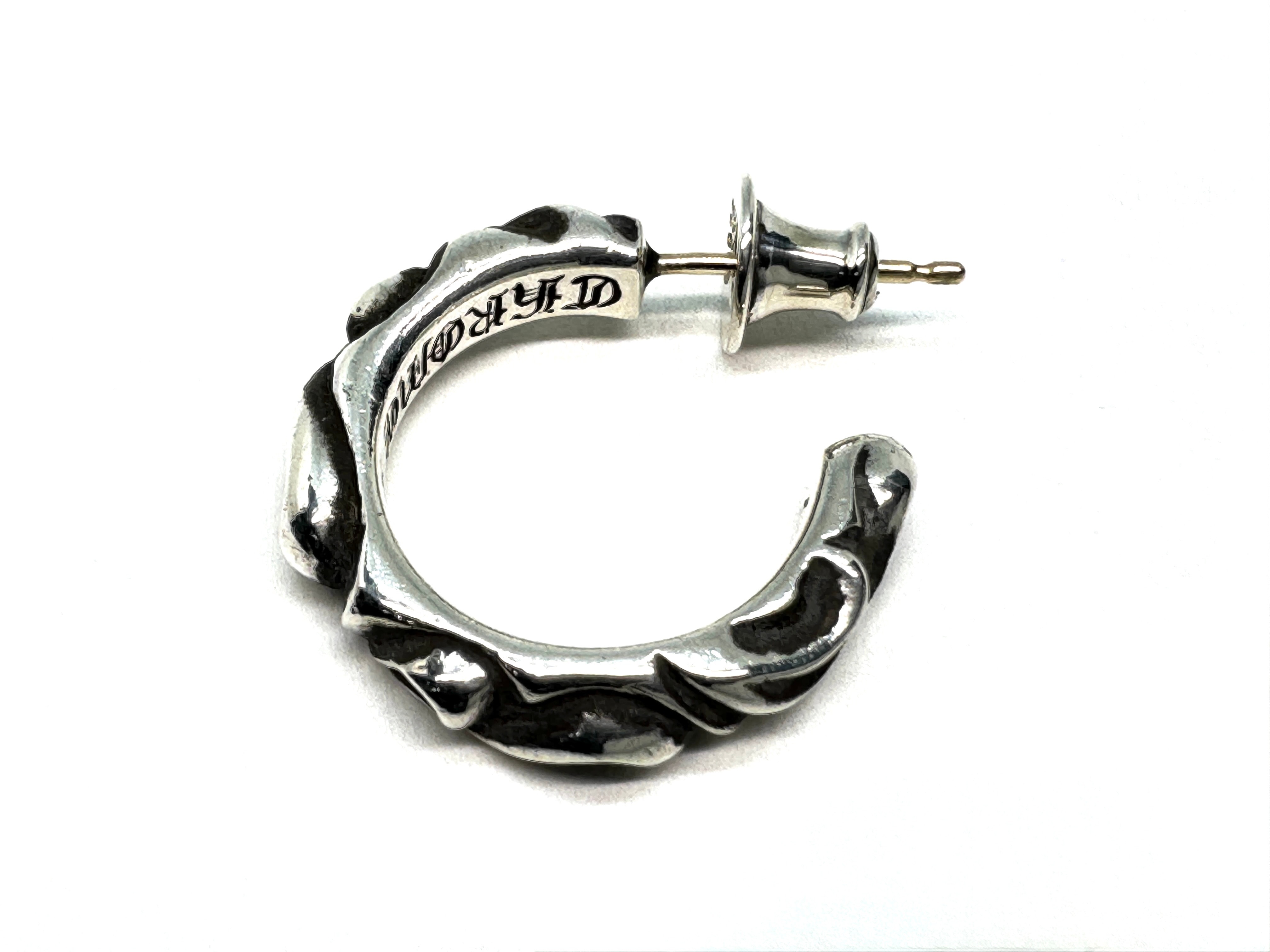 Chrome Hearts Scroll 1 Hoop Earrings "Silver"
