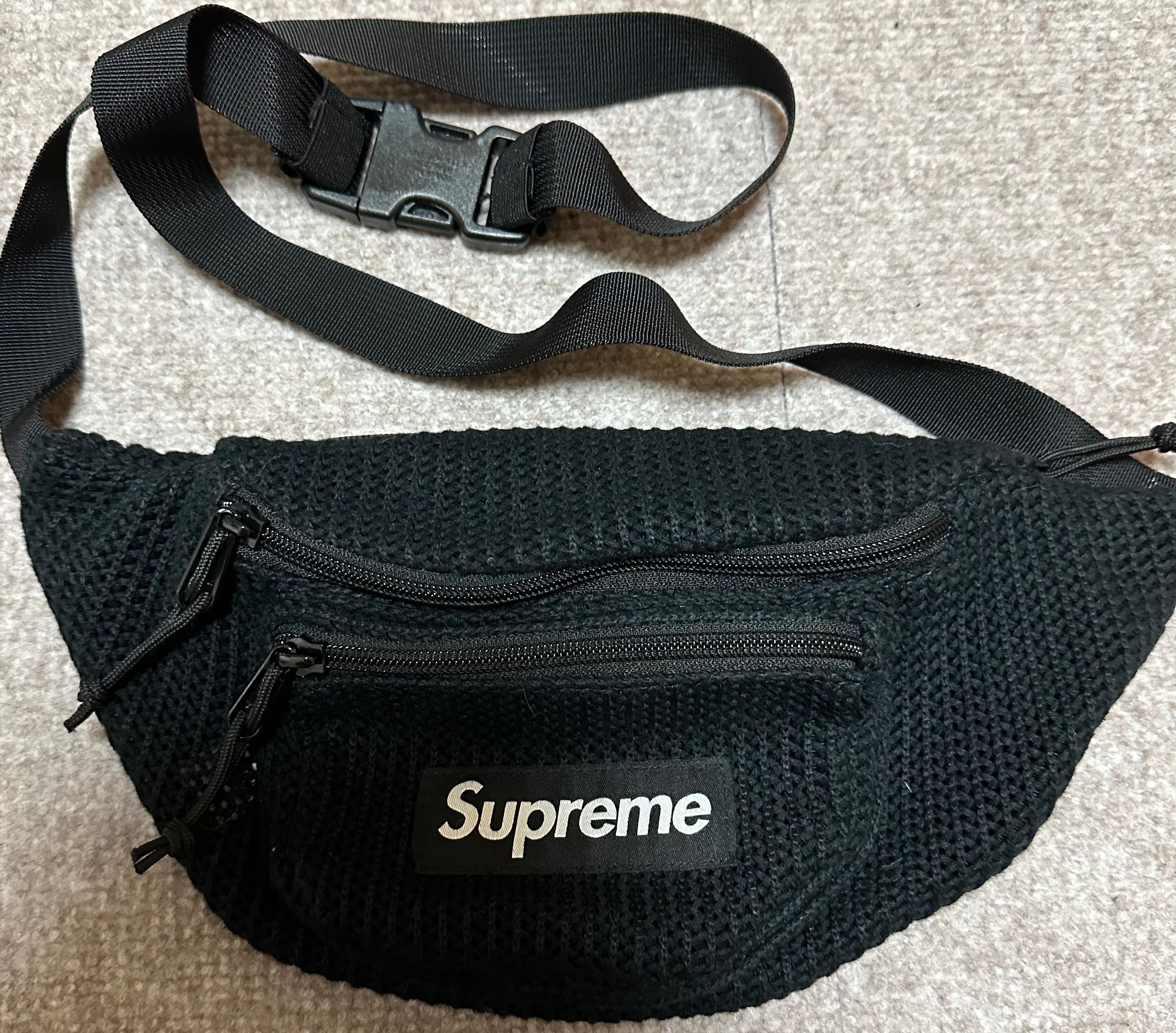 Supreme （シュプリーム） Waist Bag ウエストバッグ　ブラック Supreme String Waist Bag 