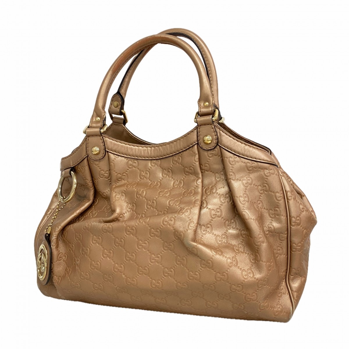 ★最終価格【6gc3743-k】グッチ トートバッグ グッチシマ スーキー 211944 レザー ピンク ゴールド金具【中古】レディース