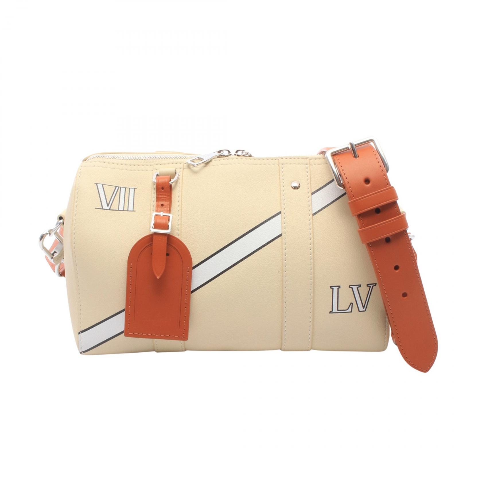 ルイ・ヴィトン LOUIS VUITTON シティ キーポル クレーム ショルダーバッグ バッグ レザー メンズ アイボリー系 / ブラウン系 / マルチカラー M59670 【中古】