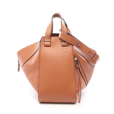 ロエベ LOEWE ハンモック ミディアム 2WAY ハンドバッグ バッグ レザー レディース ブラウン系 【中古】
