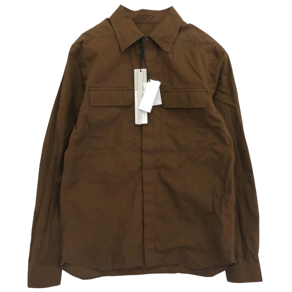 Rick Owens リックオウエンス 長袖シャツ 23AW RU02C7291-P LUXOR期 WORK SHIRT ワークシャツ 長袖 シャツ ブラウン系 38【中古】