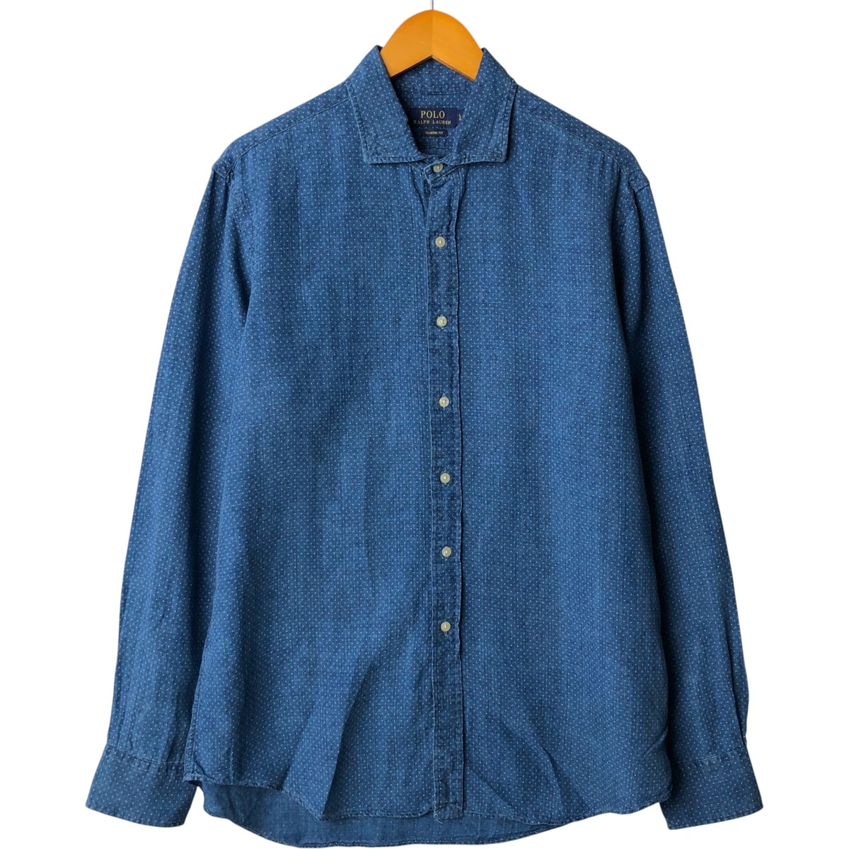 古着 ラルフローレン Ralph Lauren POLO RALPH LAUREN CLASSIC FIT 長袖 リネンシャツ メンズL相当/eaa584569