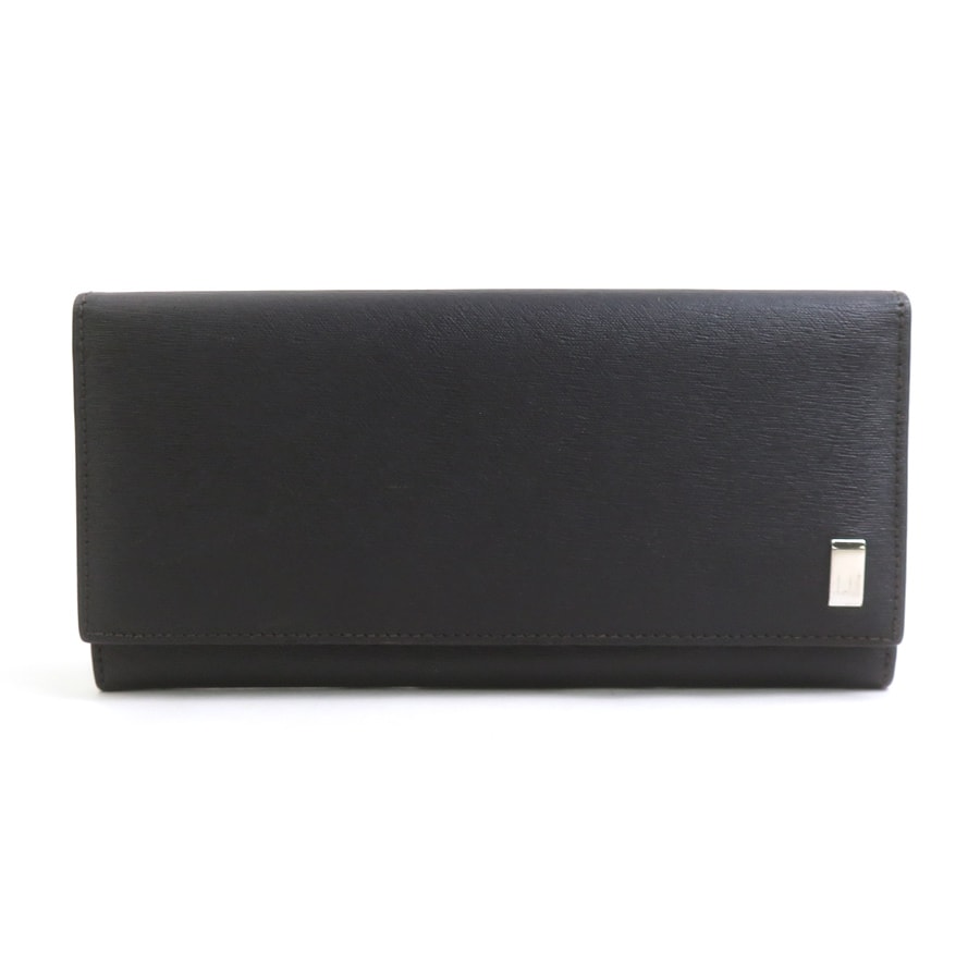 ダンヒル Dunhill 二つ折り長財布 レザー ブラック メンズ【中古】 56841a