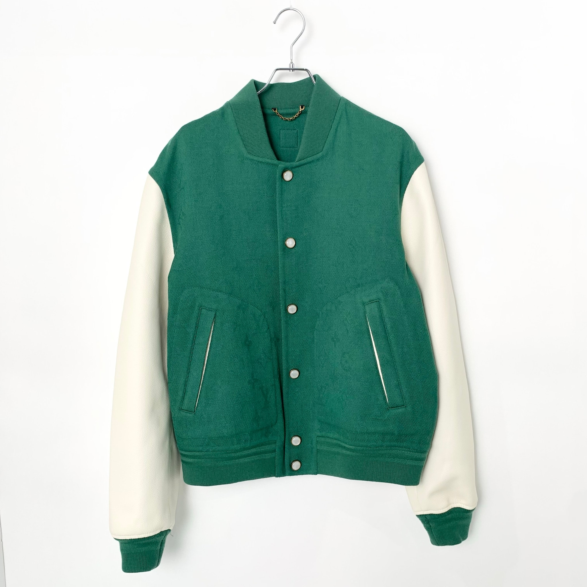 Louis Vuitton Leather Mix Monoglam Varsity Jacket "Green"