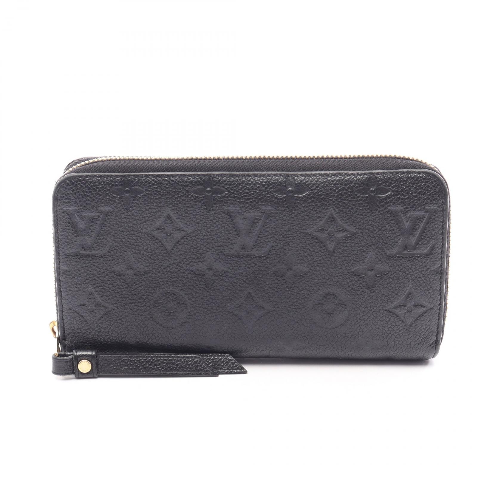 ルイ・ヴィトン LOUIS VUITTON ジッピーウォレット モノグラムアンプラント ノワール ラウンド長財布 財布 レザー レディース ブラック系 M61864 【中古】