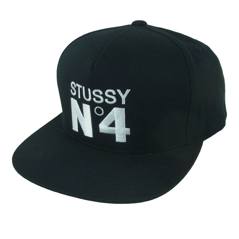 STUSSY ステューシー No.4 Point Crown Cap ポイント クラウン キャップ 帽子 バングラデシュ製 ブラック系【中古】