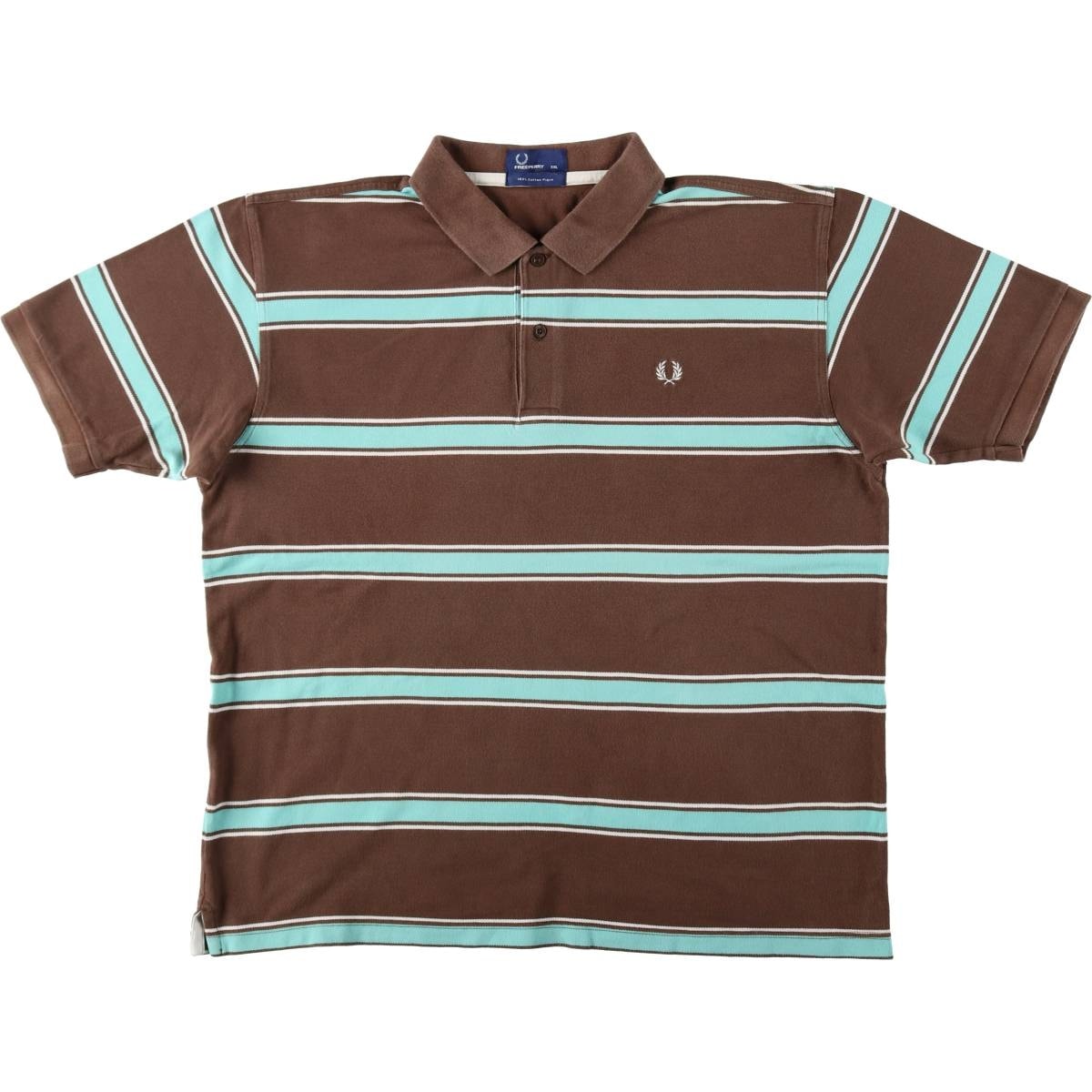 古着 フレッドペリー FRED PERRY マルチボーダー 半袖 ボーダー ポロシャツ メンズXXL相当/eaa657686