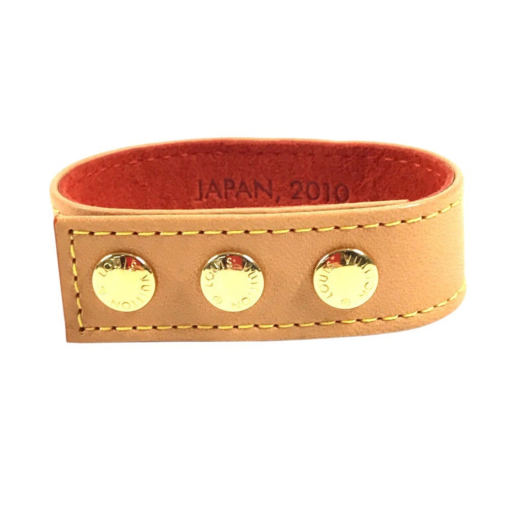 ルイヴィトン LOUIS VUITTON JAPAN 2010 限定 アクセサリー バングル 非売品 ノベルティ ブレスレット ヌメ革 ベージュ