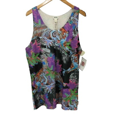 BEACH WEAR 総柄メッシュタンクトップ【1143608107548】
