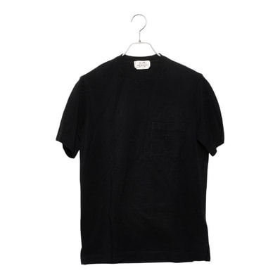 エルメス Hロゴ 刺繍 半袖Tシャツ サイズ XS ブラック コットン メンズ HERMES 【中古】