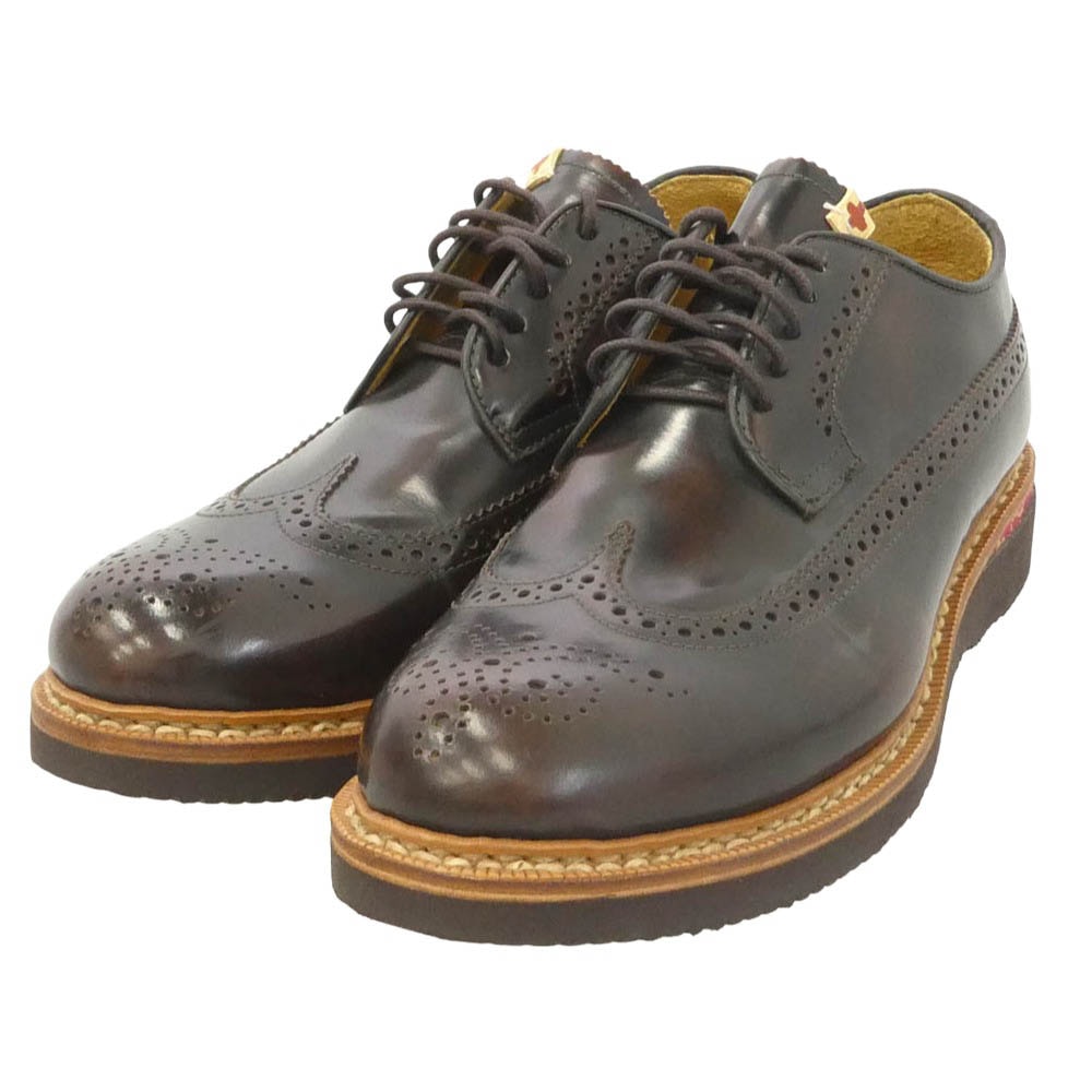 VISVIM ビズビム PATRICIAN パトリシアン レザー ウィングチップ シューズ ダークブラウン系 US10【中古】
