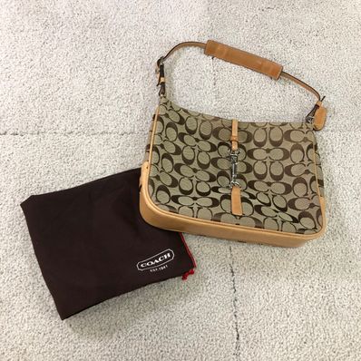 COACH Signature Hobo Shoulder Bag "Beige"