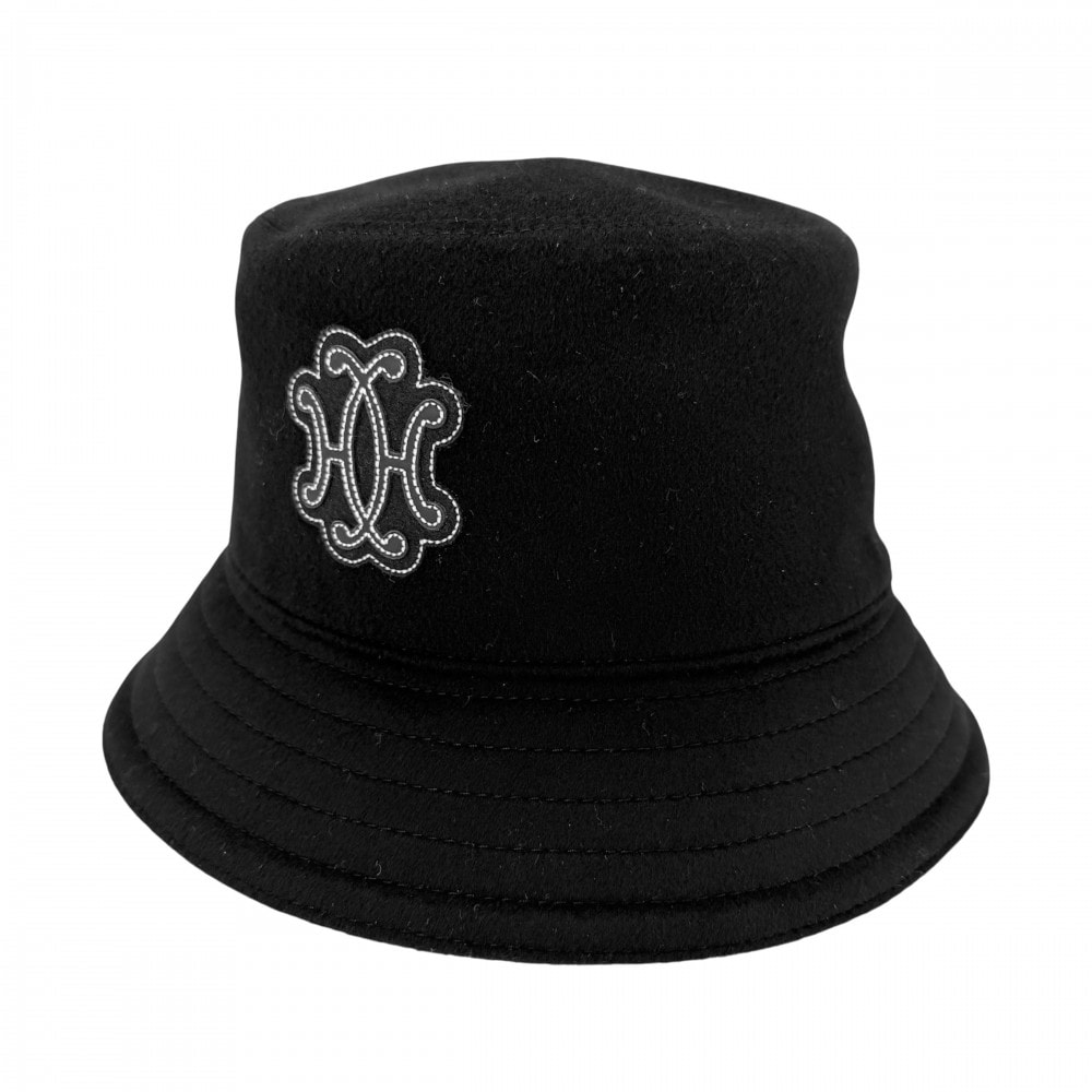 HERMES エルメス ハット ハーパー リフト バケットハット 帽子 ファッションアイテム 56サイズ H242010N カシミヤ    ブラック 黒 レディース 秋 冬【中古品】