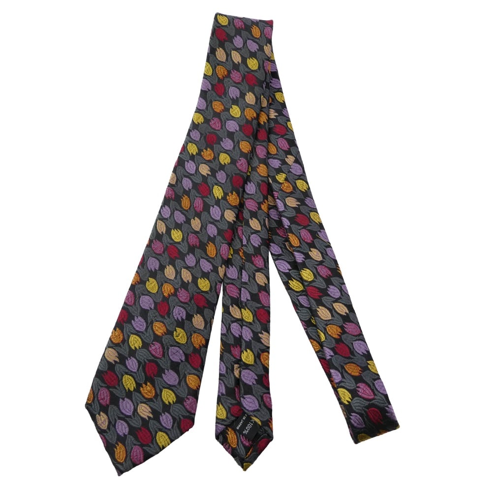 Yohji Yamamoto ヨウジヤマモト ネクタイ COSTUME D'HOMME コスチュームドオム チューリップエンブロイダリー シルク100% ネクタイ マルチカラー系【中古】