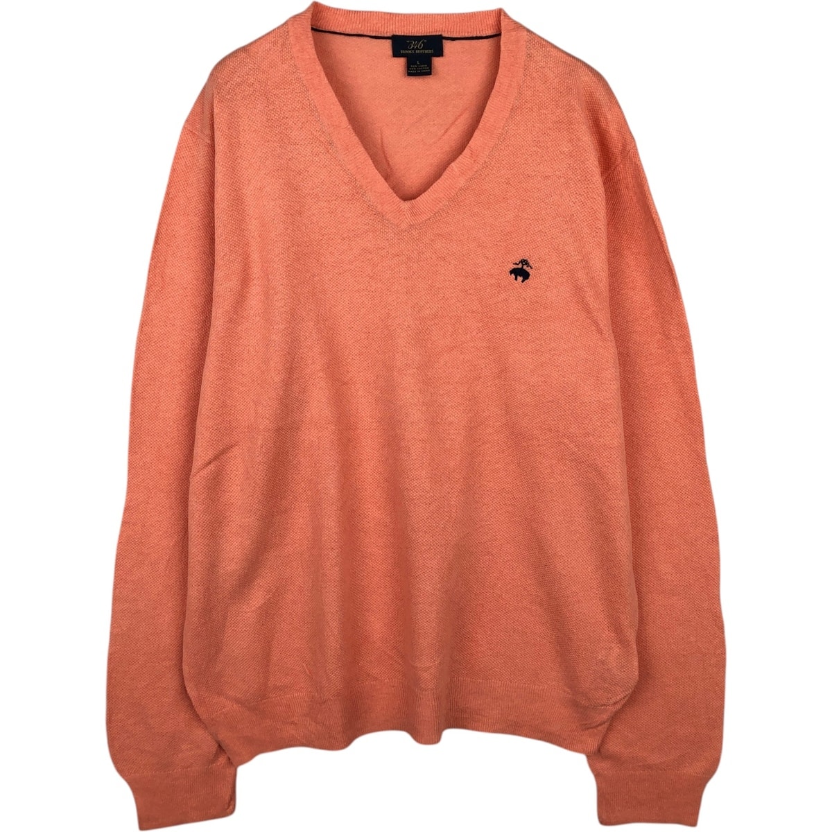 古着 ブルックスブラザーズ Brooks Brothers 346 Vネック リネン×コットンニットセーター メンズL相当/eaa637212