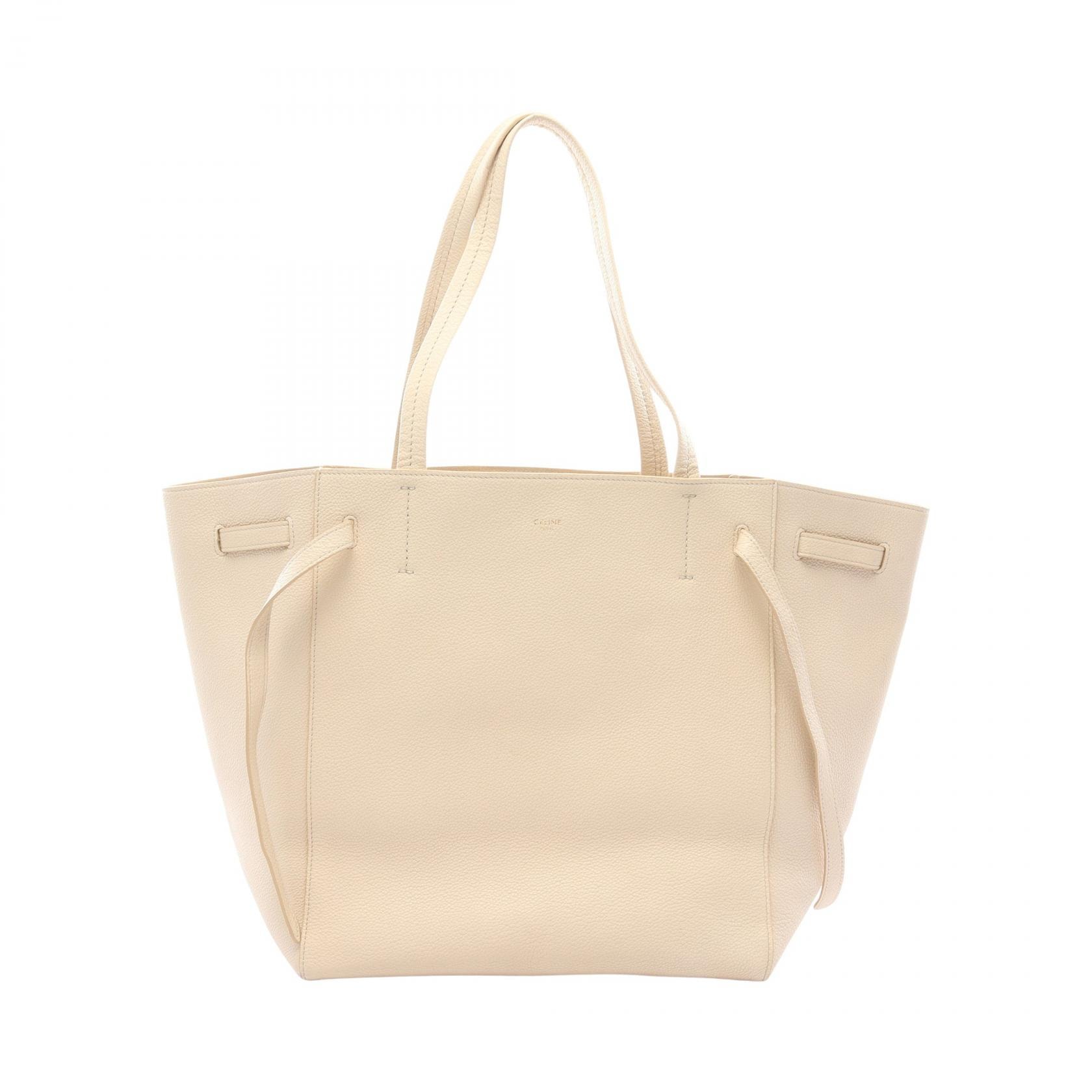 セリーヌ CELINE カバファントム スモール トートバッグ バッグ レザー レディース アイボリー系 【中古】