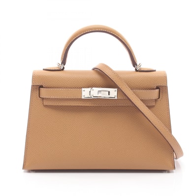 エルメス HERMES ミニケリー2 2WAY ハンドバッグ バッグ レザー カーフ(牛革) ヴォーエプソン ヴォーエプソン ビスキュイ K刻印(2025年製造) レディース ブラウン系 【中古】
