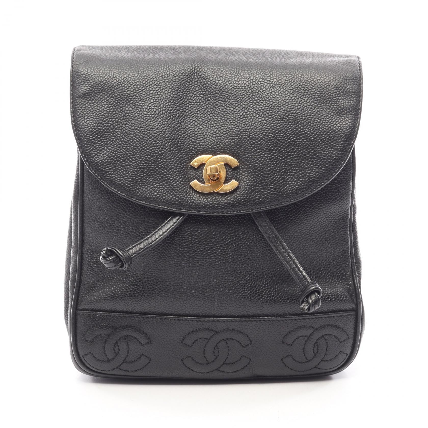 シャネル CHANEL トリプルココ リュックサック バックパック バッグ キャビアスキン(グレインドカーフ) レディース ブラック系 【中古】