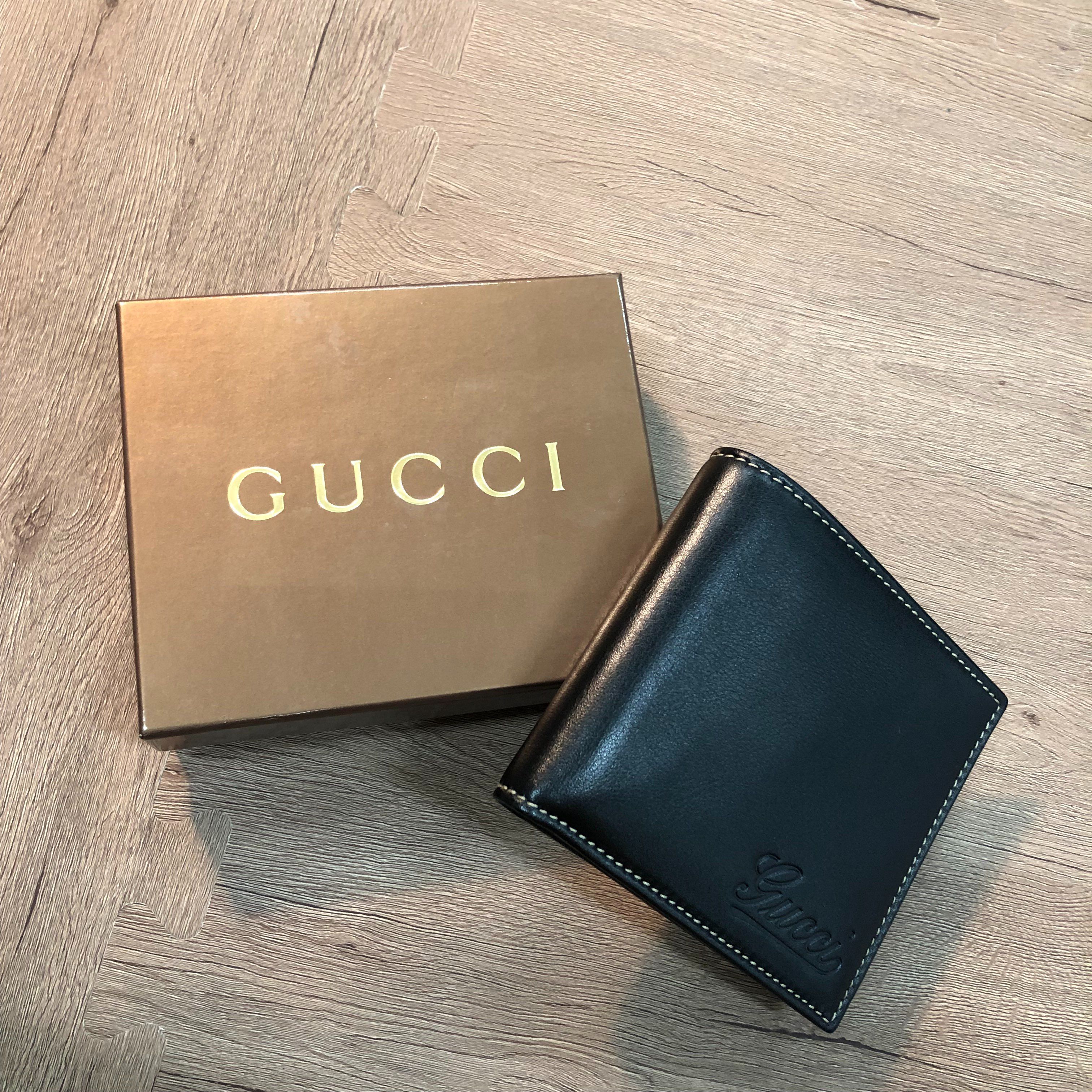 GUCCI  Emboss Logo Leather Wallet "Black"